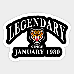 Legendary since January 1980 birthday gift idea Sticker